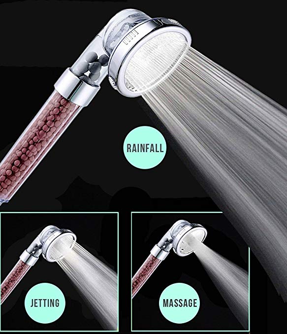 Aottop-Hestia 3-Setting Handheld Shower Head with Filter - Laser Perforated High Pressure Hand Shower