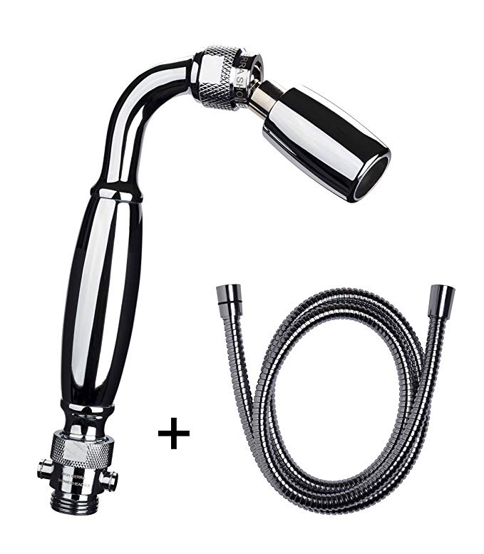 High Sierra's Solid Metal Handheld Showerhead with Trickle Valve and 72