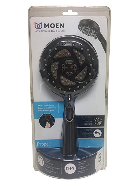 Moen 26040BRB Propel Pressurized Hand Held Shower Head Package With 60 Inch Hose, Mediterranean Bronze Finish