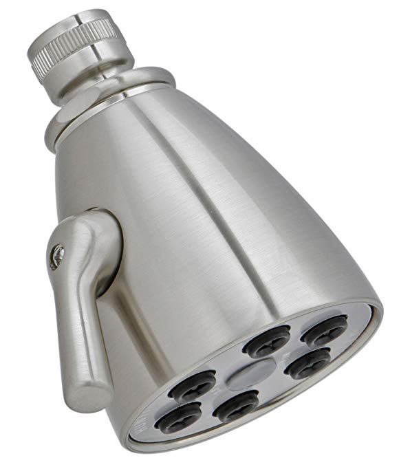 Huntington Brass 138-A12 Six Jet 2-3/4-Inch High Pressure Adjustable Shower Head, Satin Nickel