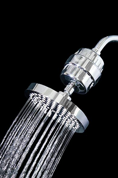 Shower Filter & Shower Head Combo - All in One Universal Showerhead Water Filter, Best Shower Filter for Hard Water, Water Softener System with Carbon Water Filter Cartridge (Chrome)