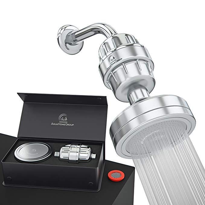 Luxury Filtered Shower Head Set (Metal) Cartridge Vitamin C + Multi-Stage Shower Water Filter - Universal Shower System - Filters Helps Dry Skin & Hair Loss - Removes Chlorine & Sediments