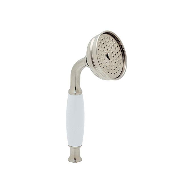 Rohl 1100/8EPN Anti-Cal Single-Function Handshower with White Resin Handle, Polished Nickel