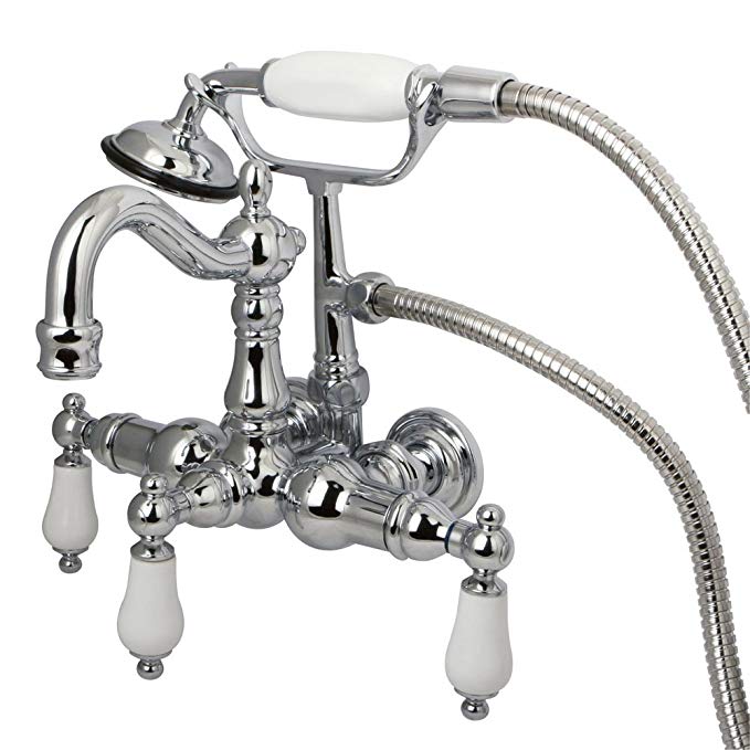 Kingston Brass CC1012T1 Heritage Leg Tub Filler with Hand Shower, 4-3/4