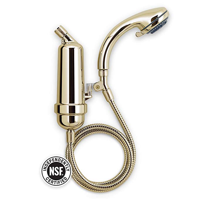 WaterChef Premium Shower Filter System SF-7C (Polished Brass)