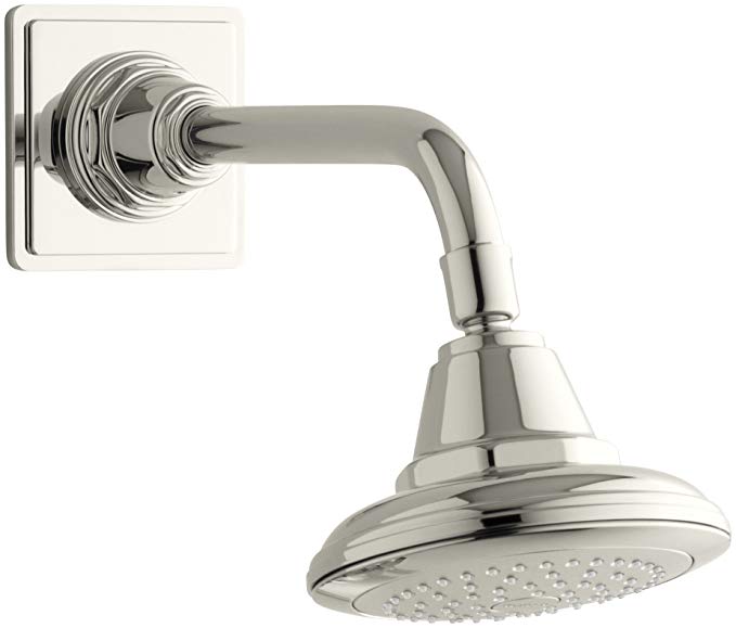 KOHLER K-13137-SN Pinstripe Single-Function Showerhead, Vibrant Polished Nickel