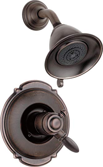 Delta Victorian 17 Series Dual-Function Shower Trim Kit with 2-Spray Touch Clean Shower Head, Venetian Bronze T17255-RB (Valve Not Included)